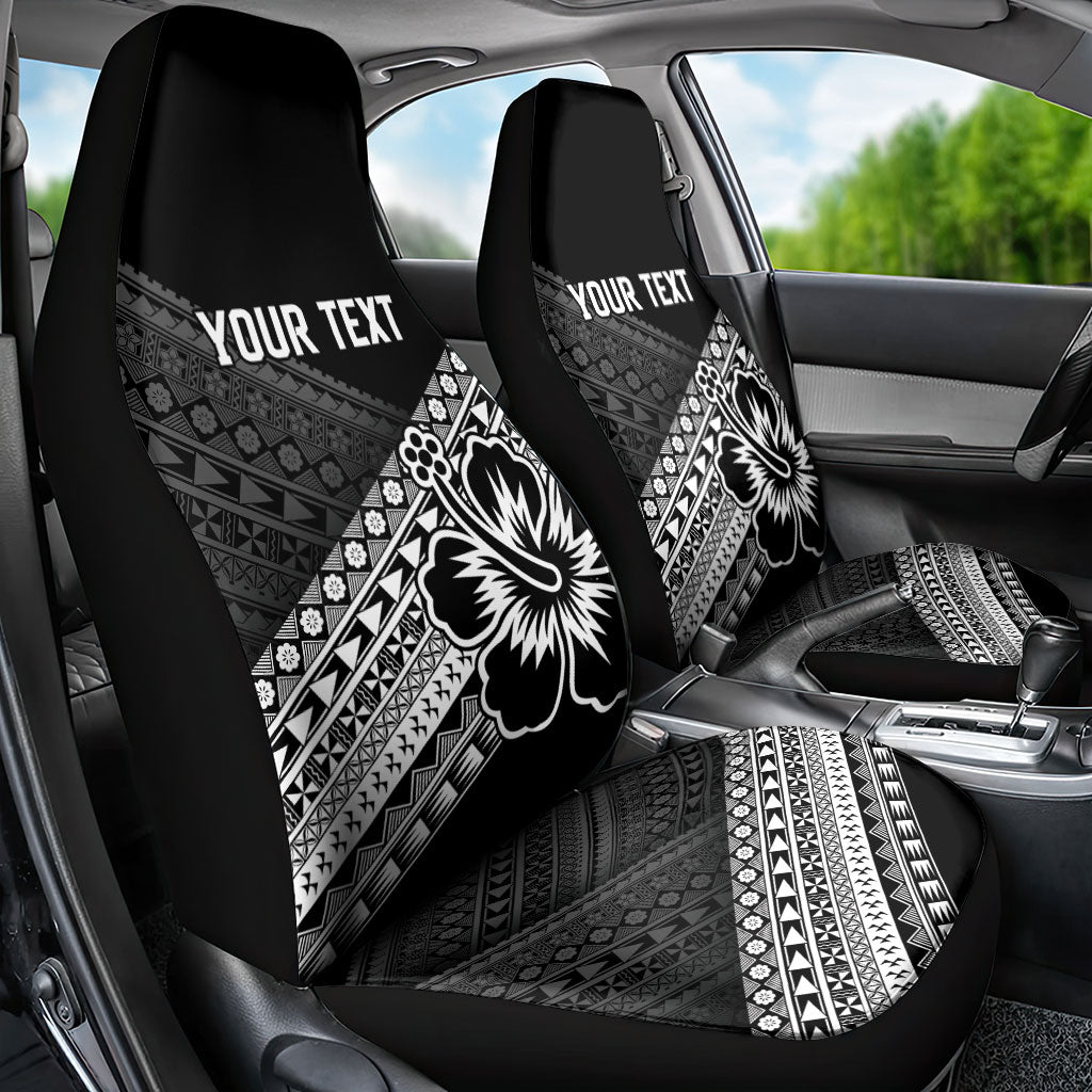 Custom Rugby Fiji Car Seat Cover Black Traditional Masi Inspired