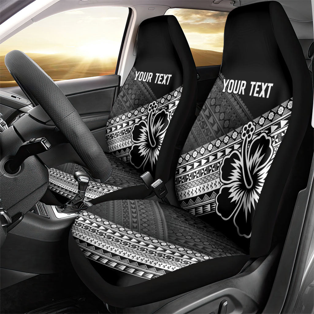 Custom Rugby Fiji Car Seat Cover Black Traditional Masi Inspired