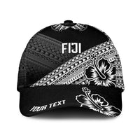 Personalised Rugby Fiji Classic Cap Black Traditional Masi Inspired