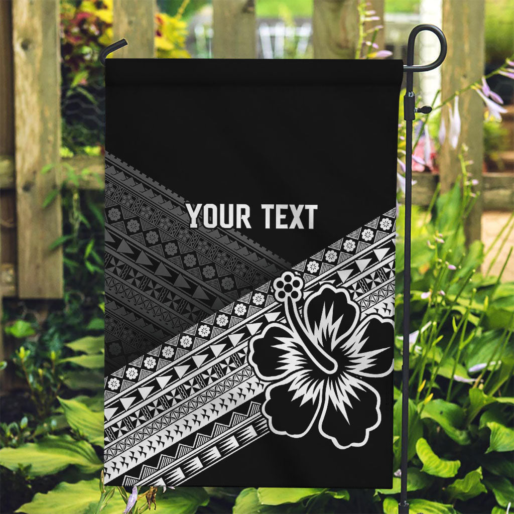 Custom Rugby Fiji Garden Flag Black Traditional Masi Inspired