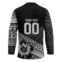 Custom Rugby Fiji Hockey Jersey Black Traditional Masi Inspired