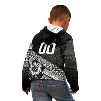 Custom Rugby Fiji Kid Hoodie Black Traditional Masi Inspired