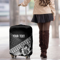 Custom Rugby Fiji Luggage Cover Black Traditional Masi Inspired