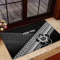 Custom Rugby Fiji Rubber Doormat Black Traditional Masi Inspired