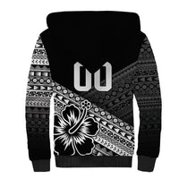 Custom Rugby Fiji Sherpa Hoodie Black Traditional Masi Inspired