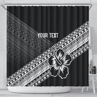 Custom Rugby Fiji Shower Curtain Black Traditional Masi Inspired