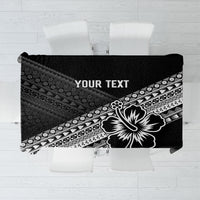 Custom Rugby Fiji Tablecloth Black Traditional Masi Inspired