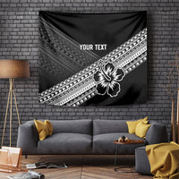 Custom Rugby Fiji Tapestry Black Traditional Masi Inspired