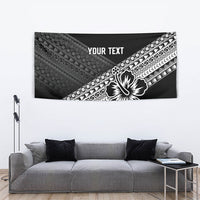 Custom Rugby Fiji Tapestry Black Traditional Masi Inspired