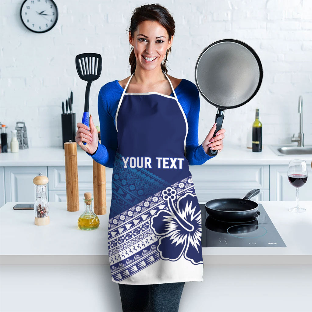 Custom Rugby Fiji Apron Blue Traditional Masi Inspired