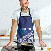 Custom Rugby Fiji Apron Blue Traditional Masi Inspired