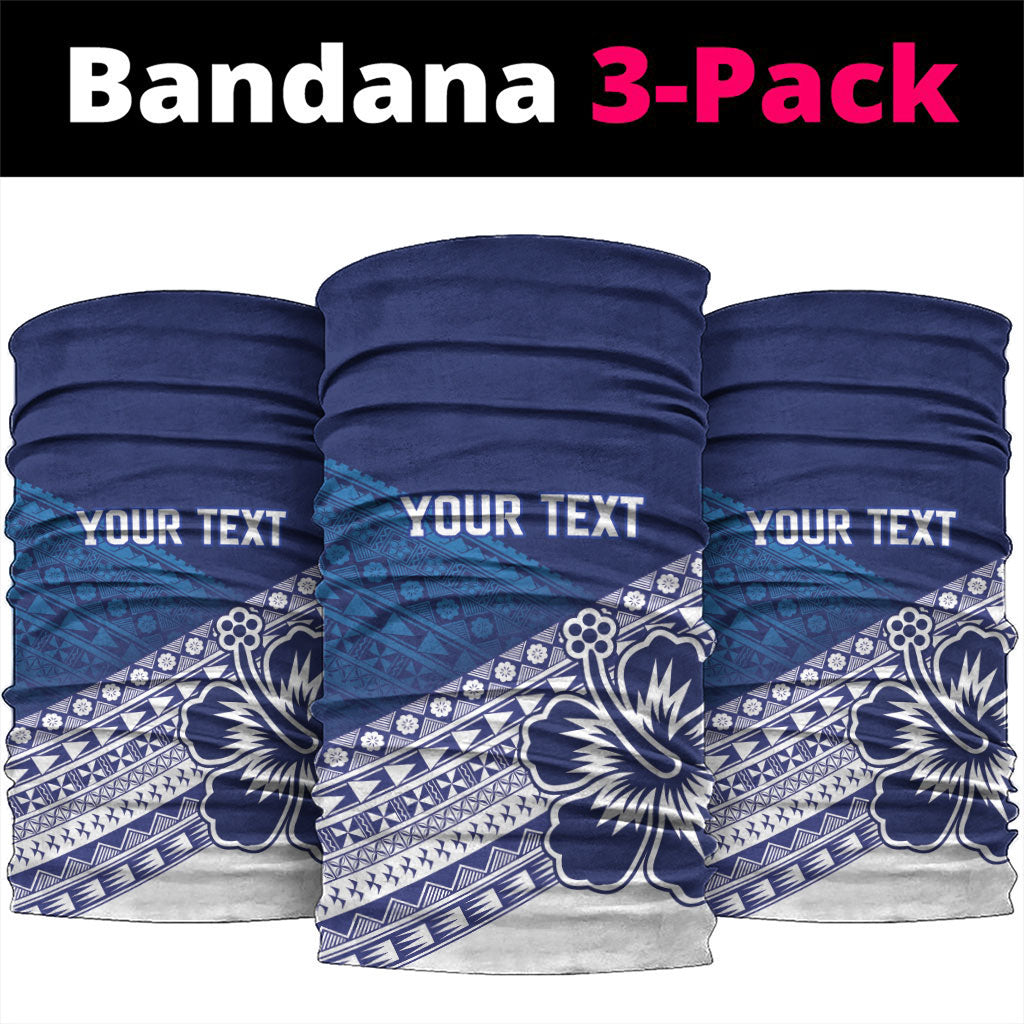 Custom Rugby Fiji Neck Gaiter Blue Traditional Masi Inspired