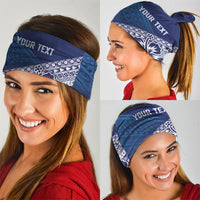 Custom Rugby Fiji Neck Gaiter Blue Traditional Masi Inspired