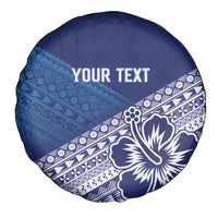 Custom Rugby Fiji Spare Tire Cover Blue Traditional Masi Inspired