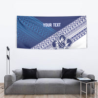 Custom Rugby Fiji Tapestry Blue Traditional Masi Inspired