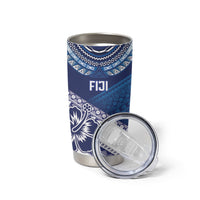 Custom Rugby Fiji Tumbler Cup Blue Traditional Masi Inspired