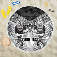 Custom Rugby New Zealand Black Fern Beach Blanket Niho Taniwha Inspired