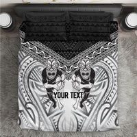 Custom Rugby New Zealand Black Fern Bedding Set Niho Taniwha Inspired