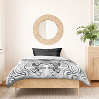 Custom Rugby New Zealand Black Fern Bedding Set Niho Taniwha Inspired