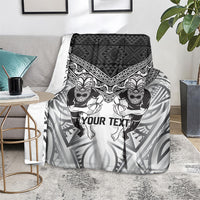 Custom Rugby New Zealand Black Fern Blanket Niho Taniwha Inspired