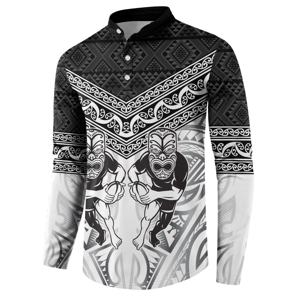 Custom Rugby New Zealand Black Fern Button Sweatshirt Niho Taniwha Inspired