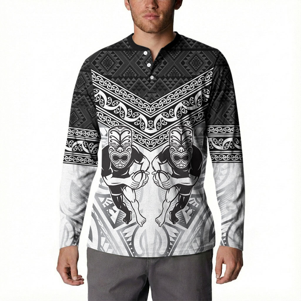 Custom Rugby New Zealand Black Fern Button Sweatshirt Niho Taniwha Inspired