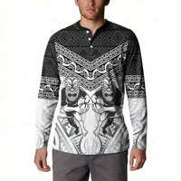 Custom Rugby New Zealand Black Fern Button Sweatshirt Niho Taniwha Inspired