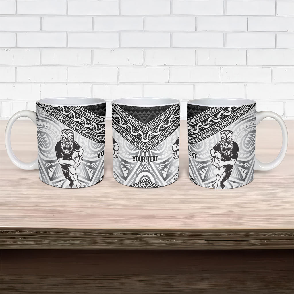 Custom Rugby New Zealand Black Fern Ceramic Mug Niho Taniwha Inspired
