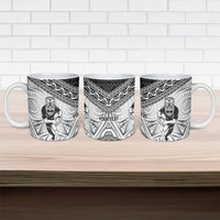 Custom Rugby New Zealand Black Fern Ceramic Mug Niho Taniwha Inspired
