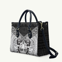 Custom Rugby New Zealand Black Fern Leather Bag Niho Taniwha Inspired