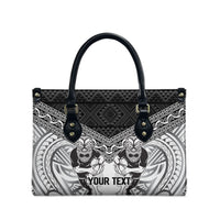 Custom Rugby New Zealand Black Fern Leather Bag Niho Taniwha Inspired