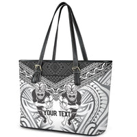 Custom Rugby New Zealand Black Fern Leather Tote Bag Niho Taniwha Inspired