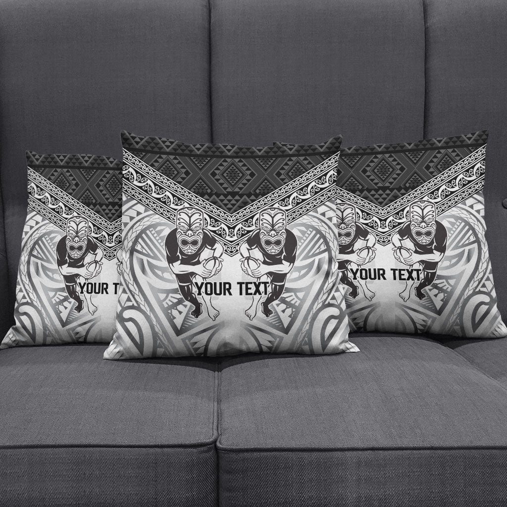Custom Rugby New Zealand Black Fern Pillow Cover Niho Taniwha Inspired
