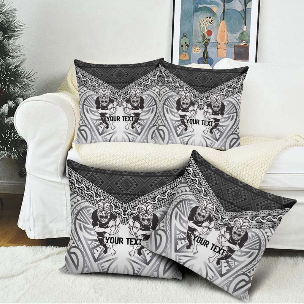 Custom Rugby New Zealand Black Fern Pillow Cover Niho Taniwha Inspired