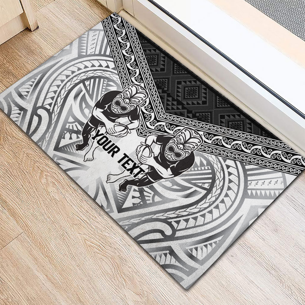 Custom Rugby New Zealand Black Fern Rubber Doormat Niho Taniwha Inspired