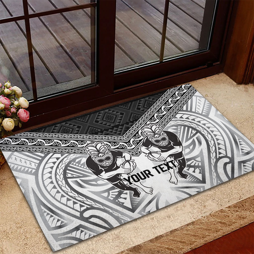 Custom Rugby New Zealand Black Fern Rubber Doormat Niho Taniwha Inspired