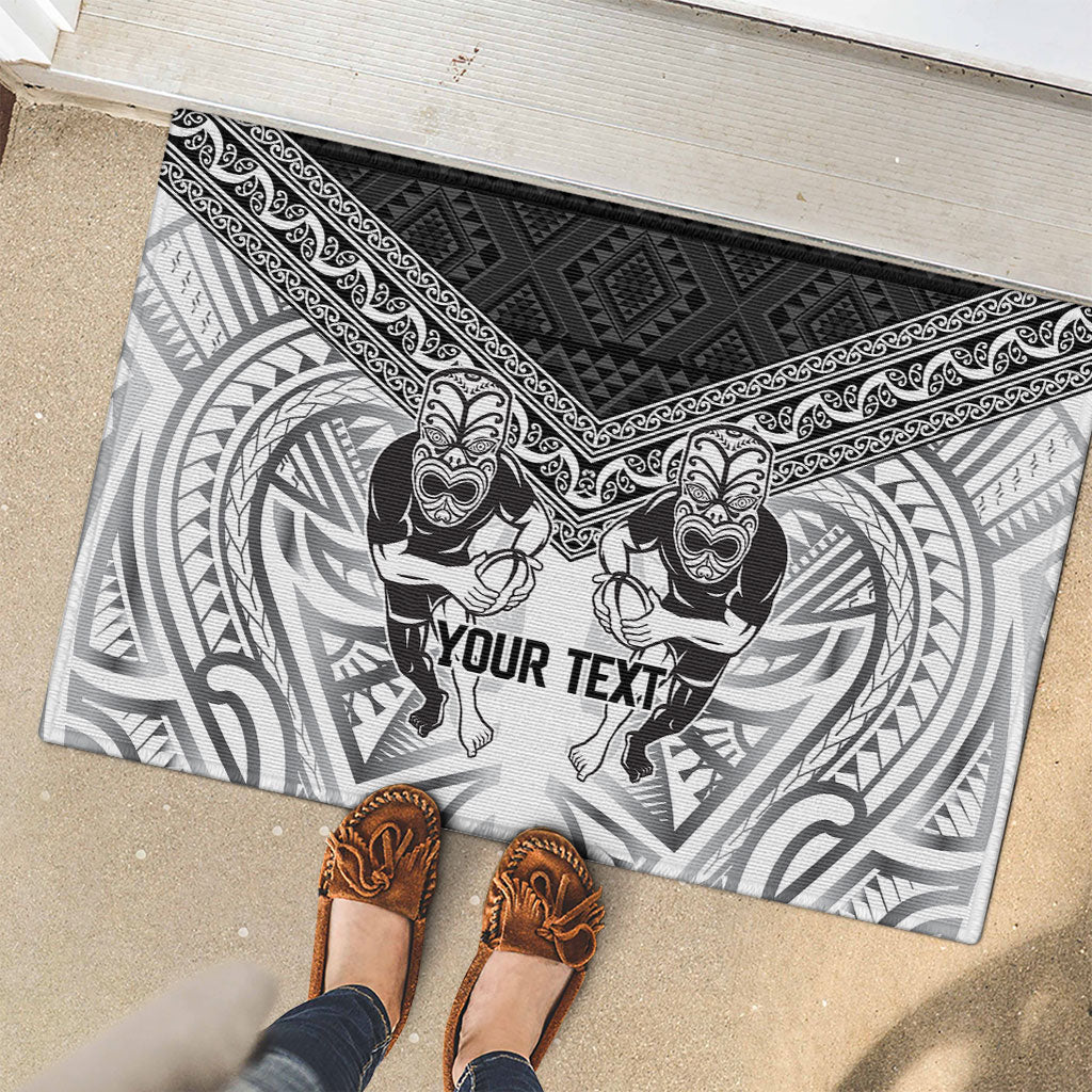 Custom Rugby New Zealand Black Fern Rubber Doormat Niho Taniwha Inspired