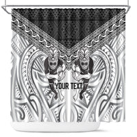 Custom Rugby New Zealand Black Fern Shower Curtain Niho Taniwha Inspired