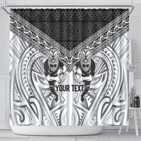 Custom Rugby New Zealand Black Fern Shower Curtain Niho Taniwha Inspired