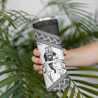 Custom Rugby New Zealand Black Fern Skinny Tumbler Niho Taniwha Inspired
