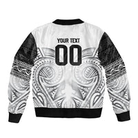 Custom Rugby New Zealand Black Fern Sleeve Zip Bomber Jacket Niho Taniwha Inspired