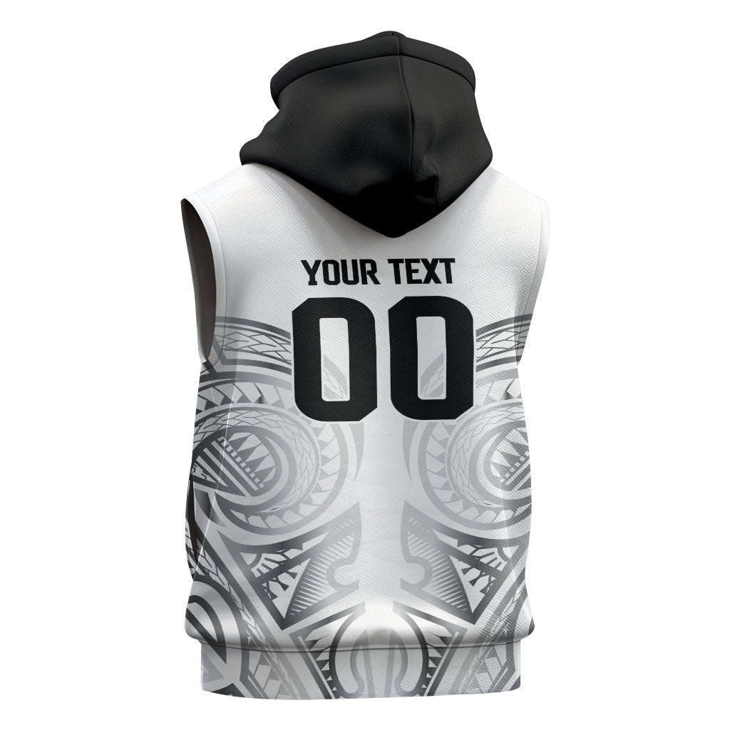 Custom Rugby New Zealand Black Fern Sleeveless Zip Hoodie Niho Taniwha Inspired