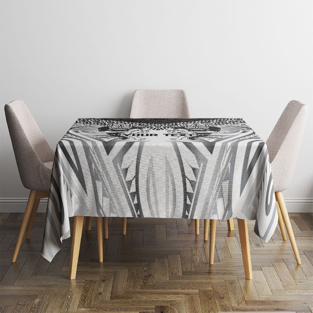 Custom Rugby New Zealand Black Fern Tablecloth Niho Taniwha Inspired