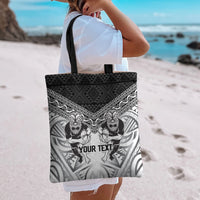 Custom Rugby New Zealand Black Fern Tote Bag Niho Taniwha Inspired