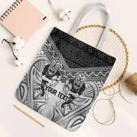 Custom Rugby New Zealand Black Fern Tote Bag Niho Taniwha Inspired