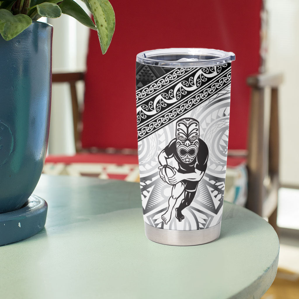 Custom Rugby New Zealand Black Fern Tumbler Cup Niho Taniwha Inspired