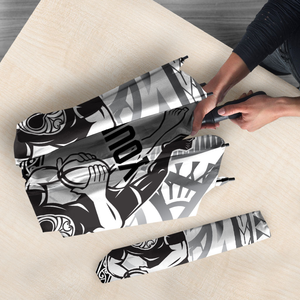 Custom Rugby New Zealand Black Fern Umbrella Niho Taniwha Inspired