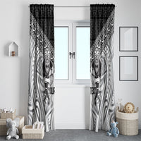Custom Rugby New Zealand Black Fern Window Curtain Niho Taniwha Inspired