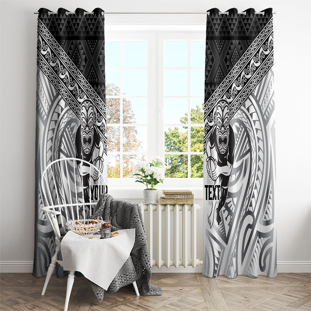 Custom Rugby New Zealand Black Fern Window Curtain Niho Taniwha Inspired
