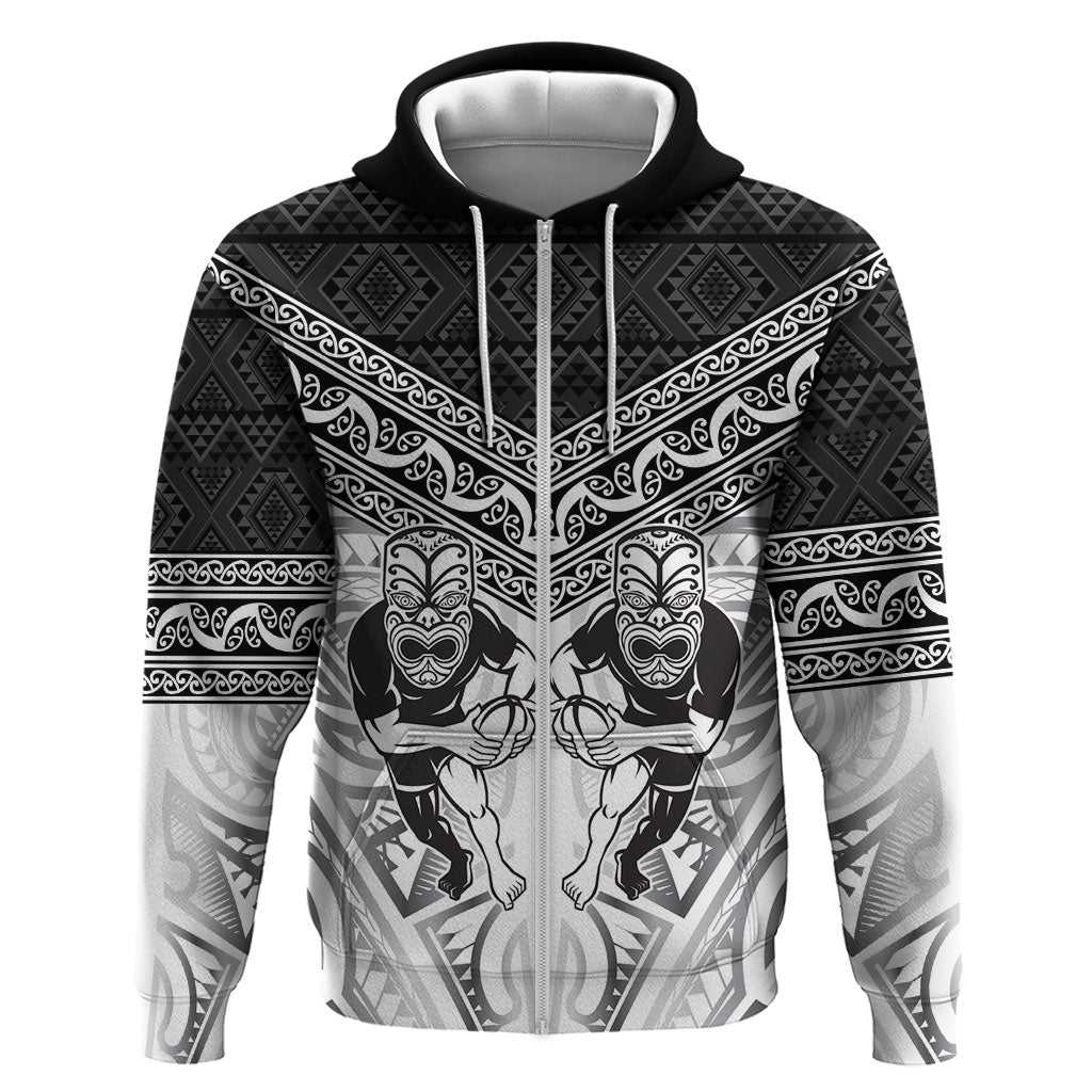 Custom Rugby New Zealand Black Fern Zip Hoodie Niho Taniwha Inspired